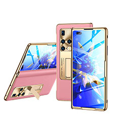 Funda Bumper Lujo Cuero y Plastico Mate Carcasa GS1 para Huawei Mate X2 Oro Rosa