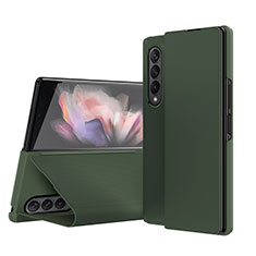 Funda Bumper Lujo Cuero y Plastico Mate Carcasa H01 para Samsung Galaxy Z Fold4 5G Verde