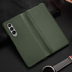 Funda Bumper Lujo Cuero y Plastico Mate Carcasa L01 para Samsung Galaxy Z Fold4 5G Menta Verde