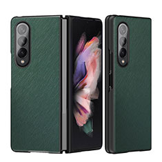 Funda Bumper Lujo Cuero y Plastico Mate Carcasa L06 para Samsung Galaxy Z Fold3 5G Verde