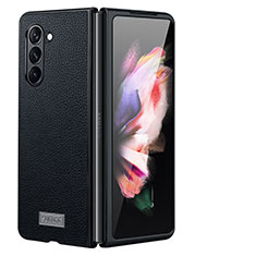 Funda Bumper Lujo Cuero y Plastico Mate Carcasa LD3 para Samsung Galaxy Z Fold5 5G Negro