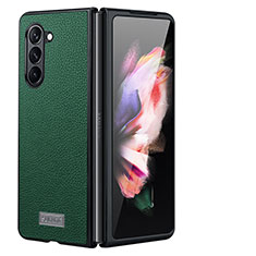 Funda Bumper Lujo Cuero y Plastico Mate Carcasa LD3 para Samsung Galaxy Z Fold5 5G Verde