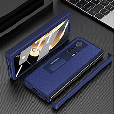 Funda Bumper Lujo Cuero y Plastico Mate Carcasa para Huawei Honor Magic V 5G Azul