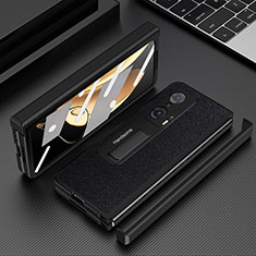 Funda Bumper Lujo Cuero y Plastico Mate Carcasa para Huawei Honor Magic V 5G Negro