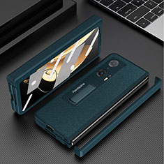 Funda Bumper Lujo Cuero y Plastico Mate Carcasa para Huawei Honor Magic V 5G Verde