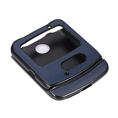 Funda Bumper Lujo Cuero y Plastico Mate Carcasa para Motorola Moto RAZR (2022) 5G Azul