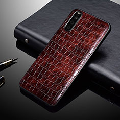 Funda Bumper Lujo Cuero y Plastico Mate Carcasa para Sony Xperia 10 IV SO-52C Marron