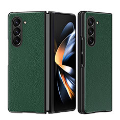 Funda Bumper Lujo Cuero y Plastico Mate Carcasa QH1 para Samsung Galaxy Z Fold5 5G Verde