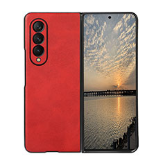 Funda Bumper Lujo Cuero y Plastico Mate Carcasa R02 para Samsung Galaxy Z Fold4 5G Rojo