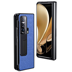 Funda Bumper Lujo Cuero y Plastico Mate Carcasa S01 para Huawei Honor Magic V 5G Azul