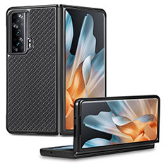 Funda Bumper Lujo Cuero y Plastico Mate Carcasa S01D para Huawei Honor Magic Vs Ultimate 5G Negro