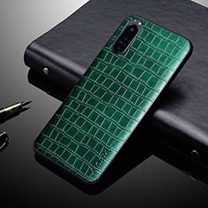 Funda Bumper Lujo Cuero y Plastico Mate Carcasa S02 para Sony Xperia 1 IV Verde