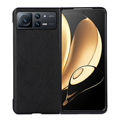 Funda Bumper Lujo Cuero y Plastico Mate Carcasa S03 para Xiaomi Mix Fold 2 5G Negro