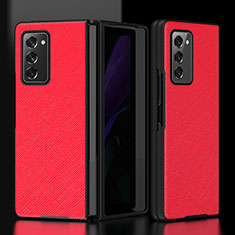 Funda Bumper Lujo Cuero y Plastico Mate Carcasa S05 para Samsung Galaxy Z Fold2 5G Rojo