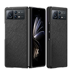 Funda Bumper Lujo Cuero y Plastico Mate Carcasa S08 para Xiaomi Mix Fold 2 5G Negro