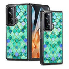 Funda Bumper Lujo Cuero y Plastico Mate Carcasa S08D para Huawei Honor Magic Vs 5G Verde