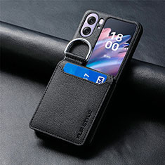 Funda Bumper Lujo Cuero y Plastico Mate Carcasa SD13 para Oppo Find N2 Flip 5G Negro