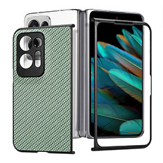 Funda Bumper Lujo Cuero y Plastico Mate Carcasa SD2 para Oppo Find N2 5G Verde