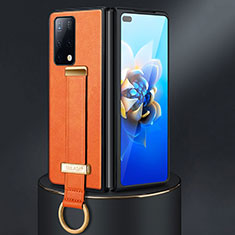 Funda Bumper Lujo Cuero y Plastico Mate Carcasa SD3 para Huawei Mate X2 Naranja