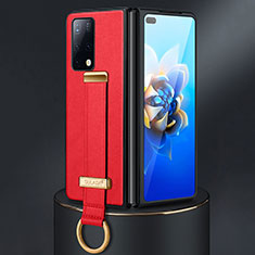 Funda Bumper Lujo Cuero y Plastico Mate Carcasa SD3 para Huawei Mate X2 Rojo