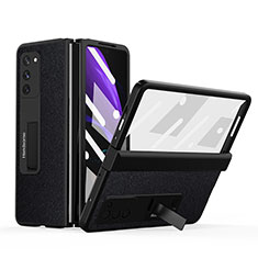 Funda Bumper Lujo Cuero y Plastico Mate Carcasa Z06 para Samsung Galaxy Z Fold2 5G Negro