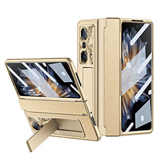 Funda Bumper Lujo Cuero y Plastico Mate Carcasa ZL1 para Huawei Honor Magic Vs 5G Oro