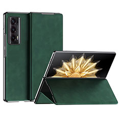 Funda Bumper Lujo Cuero y Plastico Mate Carcasa ZL2 para Huawei Honor Magic V2 5G Verde