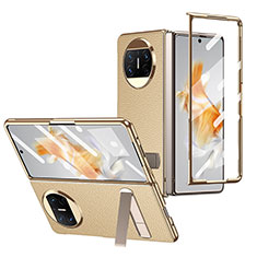 Funda Bumper Lujo Cuero y Plastico Mate Carcasa ZL2 para Huawei Mate X5 Oro