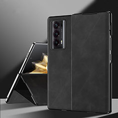 Funda Bumper Lujo Cuero y Plastico Mate Carcasa ZL3 para Huawei Honor Magic V2 Ultimate 5G Negro