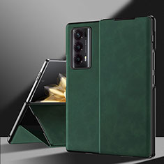 Funda Bumper Lujo Cuero y Plastico Mate Carcasa ZL3 para Huawei Honor Magic V2 Ultimate 5G Verde