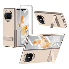 Funda Bumper Lujo Cuero y Plastico Mate Carcasa ZL3 para Huawei Mate X3 Oro