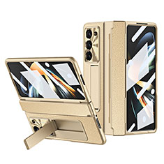 Funda Bumper Lujo Cuero y Plastico Mate Carcasa ZL3 para Samsung Galaxy Z Fold5 5G Beige