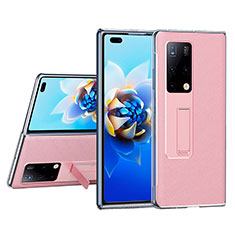 Funda Bumper Lujo Cuero y Plastico Mate Carcasa ZL4 para Huawei Mate X2 Rosa