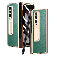 Funda Bumper Lujo Cuero y Plastico Mate Carcasa ZL4 para Samsung Galaxy Z Fold4 5G Verde