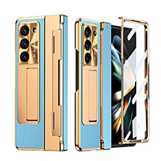 Funda Bumper Lujo Cuero y Plastico Mate Carcasa ZL4 para Samsung Galaxy Z Fold5 5G Multicolor