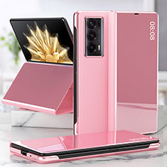 Funda Bumper Lujo Cuero y Plastico Mate Carcasa ZL5 para Huawei Honor Magic V2 Ultimate 5G Oro Rosa