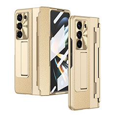 Funda Bumper Lujo Cuero y Plastico Mate Carcasa ZL5 para Samsung Galaxy Z Fold5 5G Caqui