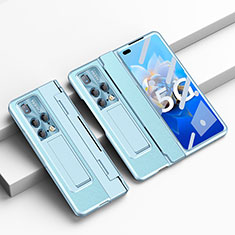 Funda Bumper Lujo Cuero y Plastico Mate Carcasa ZL7 para Huawei Mate X2 Azul