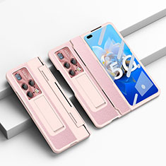 Funda Bumper Lujo Cuero y Plastico Mate Carcasa ZL7 para Huawei Mate X2 Oro Rosa