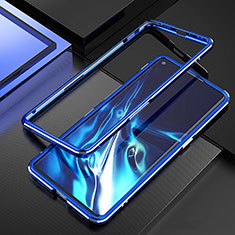 Funda Bumper Lujo Marco de Aluminio Carcasa A01 para Oppo Reno3 Pro Azul