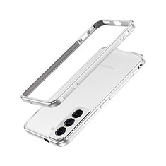 Funda Bumper Lujo Marco de Aluminio Carcasa A01 para Samsung Galaxy S21 Plus 5G Plata