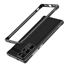 Funda Bumper Lujo Marco de Aluminio Carcasa A01 para Samsung Galaxy S23 Ultra 5G Negro