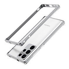 Funda Bumper Lujo Marco de Aluminio Carcasa A01 para Samsung Galaxy S25 Ultra 5G Plata