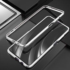 Funda Bumper Lujo Marco de Aluminio Carcasa A01 para Xiaomi Redmi K30 4G Plata