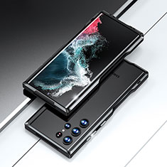 Funda Bumper Lujo Marco de Aluminio Carcasa A02 para Samsung Galaxy S21 Ultra 5G Negro