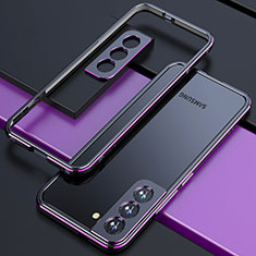 Funda Bumper Lujo Marco de Aluminio Carcasa A02 para Samsung Galaxy S25 Plus 5G Morado