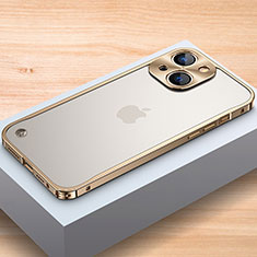 Funda Bumper Lujo Marco de Aluminio Carcasa A04 para Apple iPhone 13 Oro