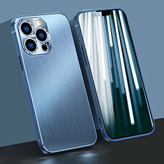 Funda Bumper Lujo Marco de Aluminio Carcasa A05 para Apple iPhone 13 Pro Max Azul