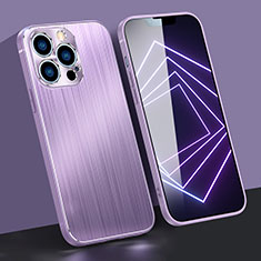 Funda Bumper Lujo Marco de Aluminio Carcasa A05 para Apple iPhone 13 Pro Max Morado