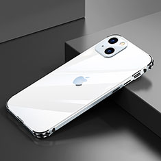 Funda Bumper Lujo Marco de Aluminio Carcasa A06 para Apple iPhone 15 Plata